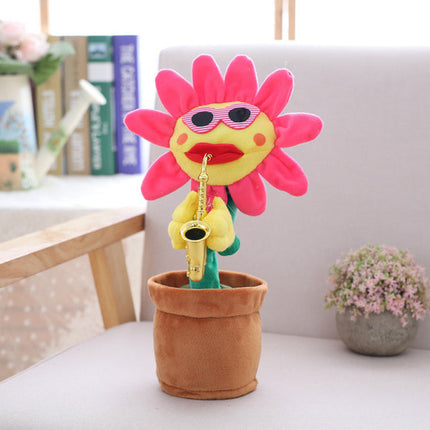 Dancing Plush Saxophone Flower Plant Toy