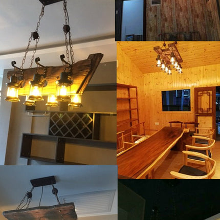 Retro Creative Wood Metal Vintage Pendant Lights