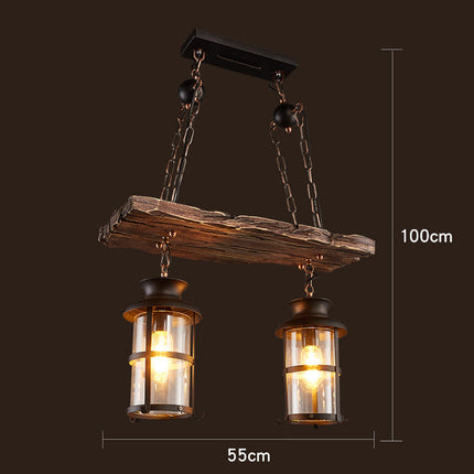 Retro Creative Wood Metal Vintage Pendant Lights