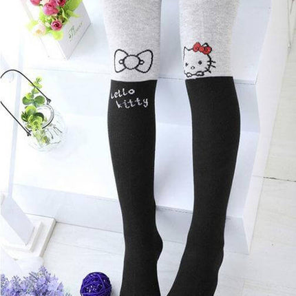Cartoon Cat Printed Cotton Pantyhose