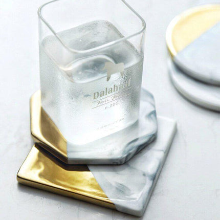 Luxury European Style Marble Stripes Ceramic Coaster