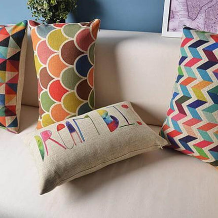 Geometric Lumbar Colorful Pillow Cushion Cover