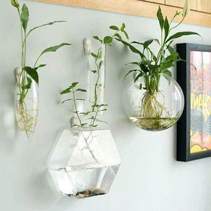 Handmade  New Hexagonal  Wall Clear Terrarium Vase