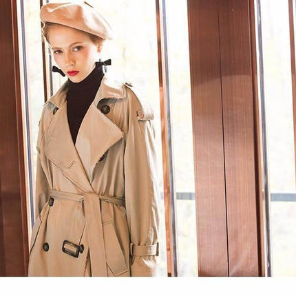 Autumn Fashion Modern Turn Down Collar Double Casual Long Trench