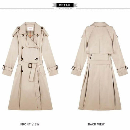 Autumn Fashion Modern Turn Down Collar Double Casual Long Trench