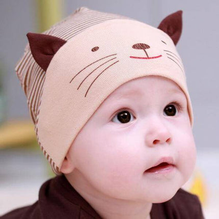 DreamShining Cotton Baby Hat Lovely Cat Stripe for babies