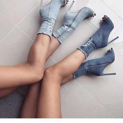 Charming Cute Women Jean High Heels