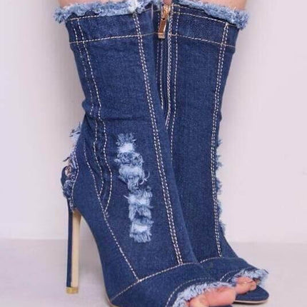 Charming Cute Women Jean High Heels