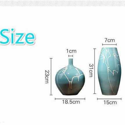 Creative Design Modern White Cream Blue Ceramic Vase