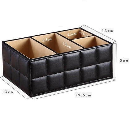 Leather Desktop Laptop Storage Organizer