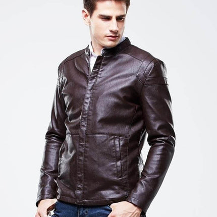 High Quality Luxury  Men's PU Leather Jacket