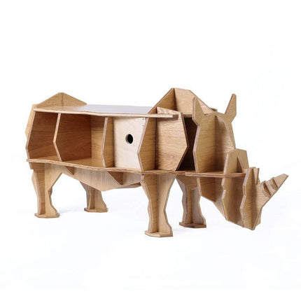 3D self-build puzzle rhino coffee table with organizer