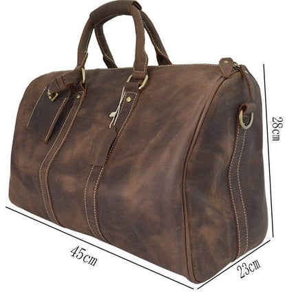 Glossy cow leather travel bag