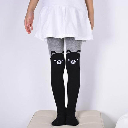 Cartoon Cat Printed Cotton Pantyhose