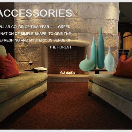 Interior Green Resin Flower Stone Vase for Home Decoration
