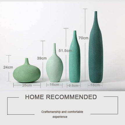 Interior Green Resin Flower Stone Vase for Home Decoration