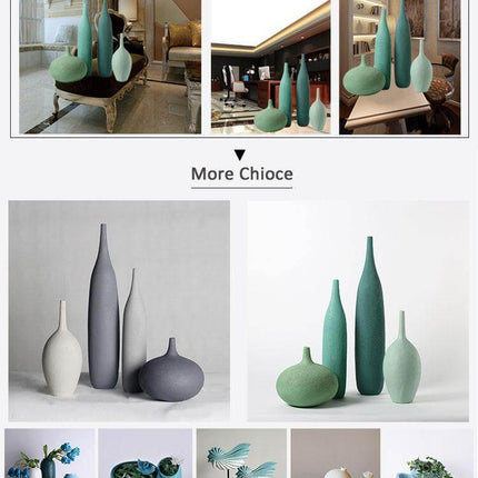 Interior Green Resin Flower Stone Vase for Home Decoration