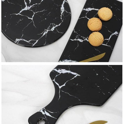 Luxury Ceramic Creative Marble Stripe Large Pizza Plate