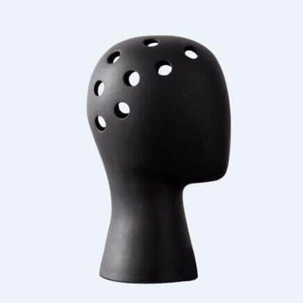 Creative Human Head White Black Decorative Ceramic Vase