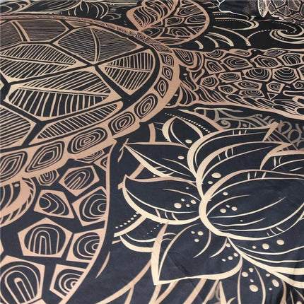Luxury Turtles Golden Tortoise Comfortable Duvet Cover Bedding Set