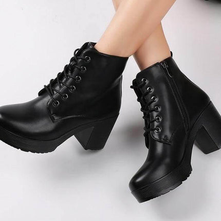 Thick High Fur Platform Heels for Women