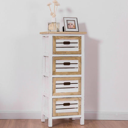Modern Wooden Bedside Table Nightstand with 4 Drawers