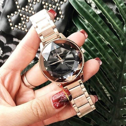 Luxury Stainless Steel Shiny Look Women Watch