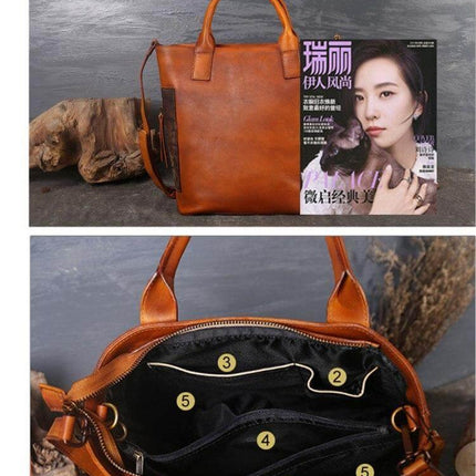 Vintage Pure Leather Luxury Women One Shoulder Purse