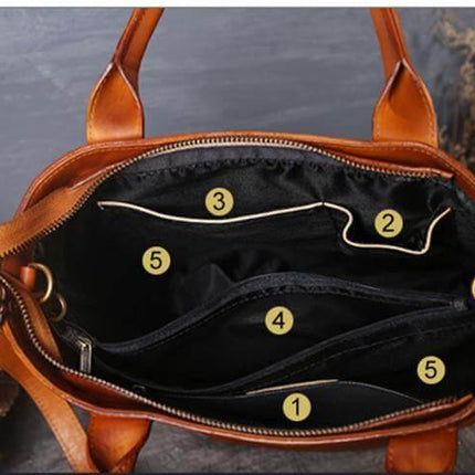 Vintage Pure Leather Luxury Women One Shoulder Purse
