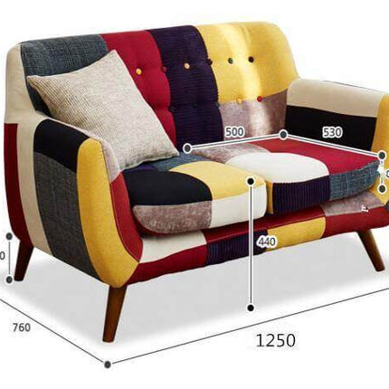 Contemporary Colorful Cute Modern Double Sofa Couch
