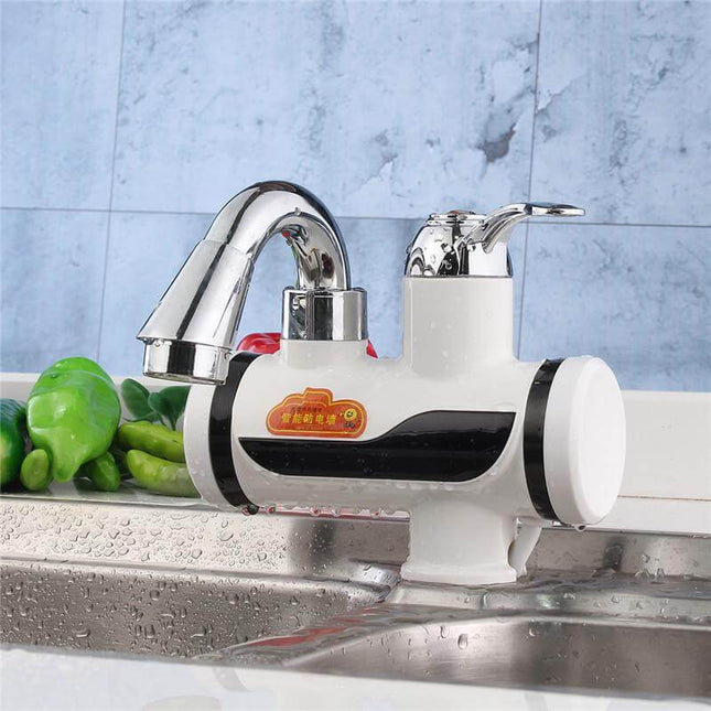 Mounted Plastics Deck White LED Digital Tankless Electric Instant Faucet
