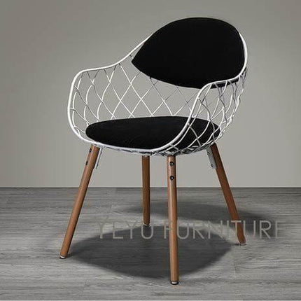 Modern Luxury Design Metal Steel Chair with Wooden legs