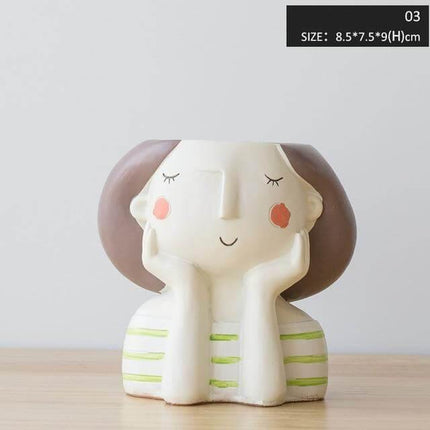 Cute Girl Flowerpot Home Decor Vase
