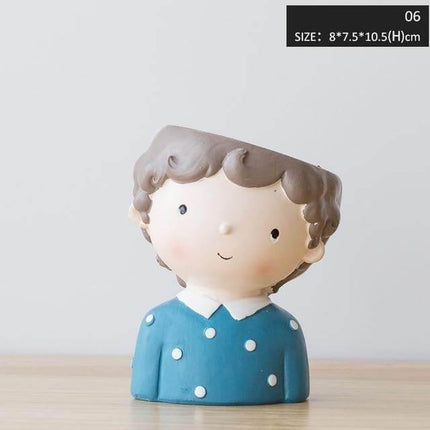 Cute Girl Flowerpot Home Decor Vase
