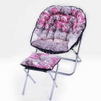 Pink white with ottoman