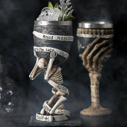 Stainless Steel Skull Gothic Goblet Cocktail Glass