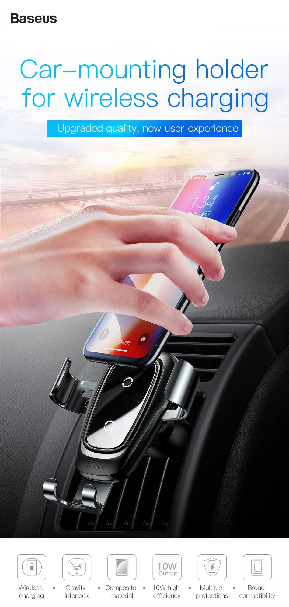 10W Qi Wireless Charger for iPhone XS X & Samsung