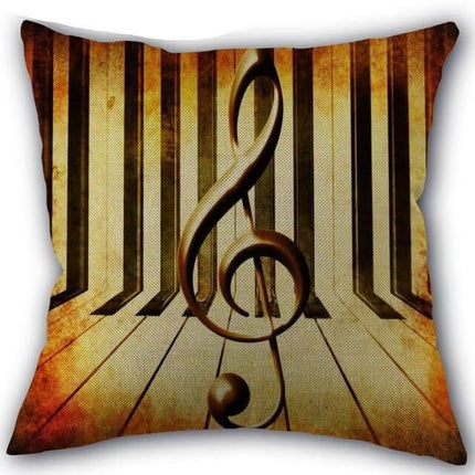 Decorative Comfy Musical Notes Pillow Case