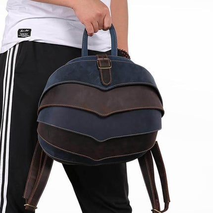 Genuine Leather Modern Retro Men Backpack
