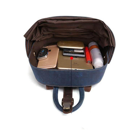 Genuine Leather Modern Retro Men Backpack
