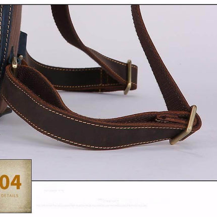 Genuine Leather Modern Retro Men Backpack