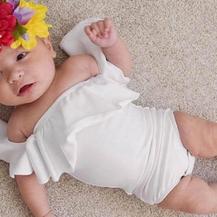 Sweet Princess Ruffles Sleeve Jumpsuit For Baby