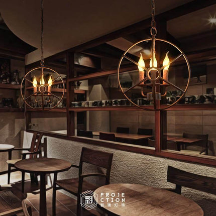 Loft Circular Globe Ball Iron Bird Cage Hanging Light Lamps