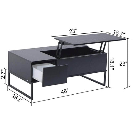 Black Modern Lift Up Top tool for coffee table and desk
