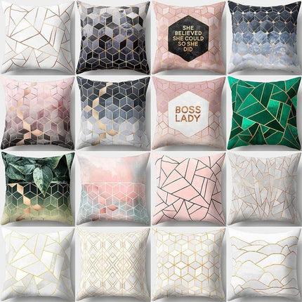 Square Decorative Geometric Striped Pillow Cases