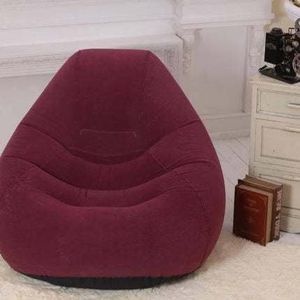 Flocking Single Lazy Inflatable Sofa Lounge Chair With Foot Pump