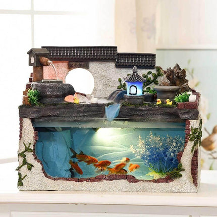 Tropical Fish Aquarium with Fountain