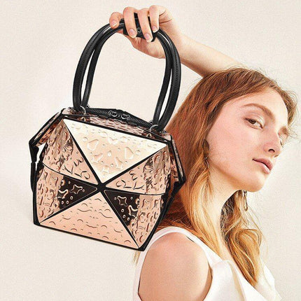 Silver Geometric Women Messenger Bag