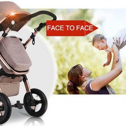 Luxury 3 in 1 Portable Higher Land-scape Carriage Foldable Baby Stroller