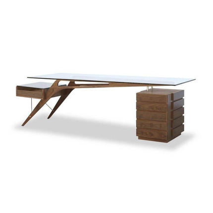 Futuristic Walnut Protractor Modern Desk